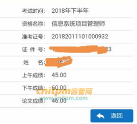 信管網2018年下半年信息系統項目管理師通過學員成績分享