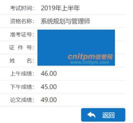 信管網2019年上半年信息系統項目管理師部分學員成績截圖